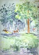 Berthe Morisot Carriage in the Bois de Boulogne oil painting artist